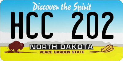 ND license plate HCC202