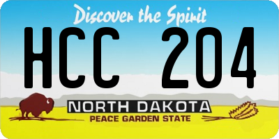 ND license plate HCC204