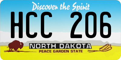 ND license plate HCC206