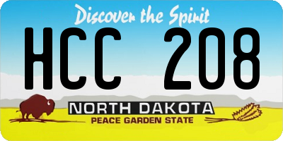 ND license plate HCC208