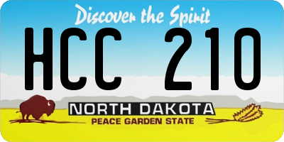 ND license plate HCC210