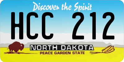 ND license plate HCC212