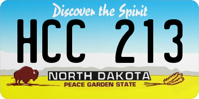 ND license plate HCC213