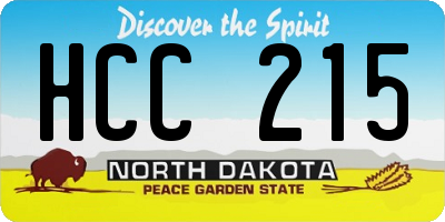 ND license plate HCC215