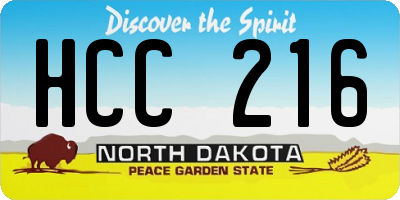 ND license plate HCC216