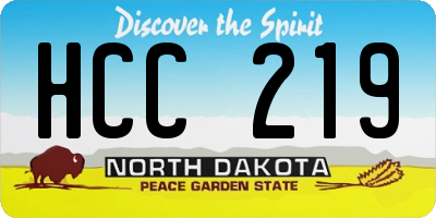 ND license plate HCC219