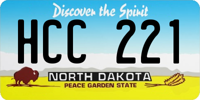 ND license plate HCC221