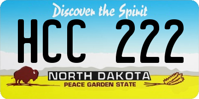 ND license plate HCC222