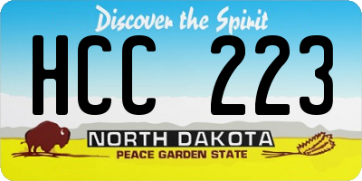 ND license plate HCC223