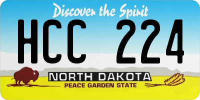 ND license plate HCC224