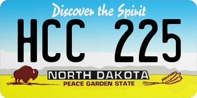 ND license plate HCC225