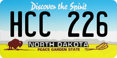 ND license plate HCC226