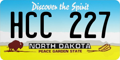 ND license plate HCC227