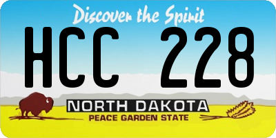 ND license plate HCC228