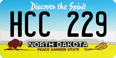 ND license plate HCC229