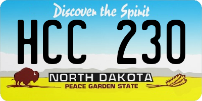 ND license plate HCC230