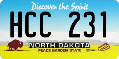 ND license plate HCC231