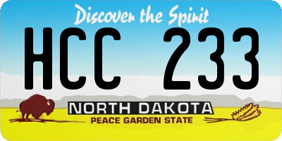 ND license plate HCC233