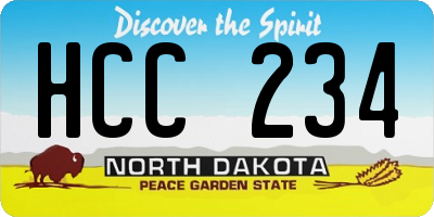 ND license plate HCC234