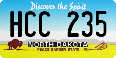 ND license plate HCC235