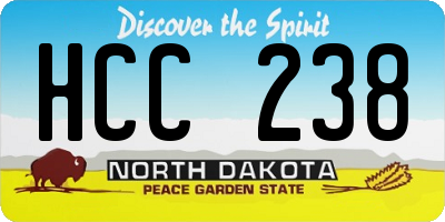 ND license plate HCC238