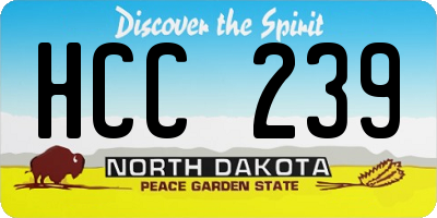 ND license plate HCC239