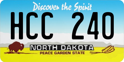 ND license plate HCC240