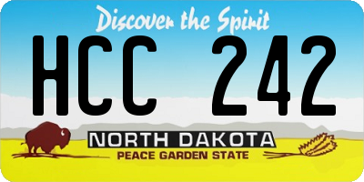 ND license plate HCC242