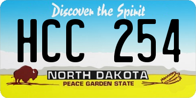 ND license plate HCC254