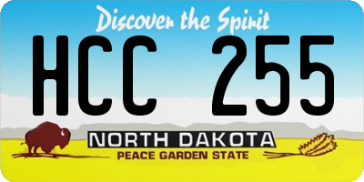 ND license plate HCC255