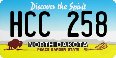 ND license plate HCC258