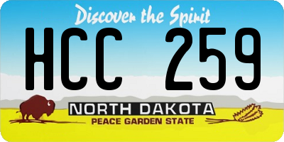 ND license plate HCC259