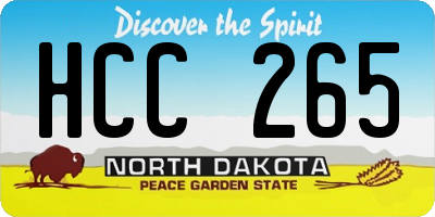 ND license plate HCC265