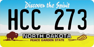 ND license plate HCC273