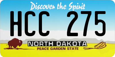 ND license plate HCC275