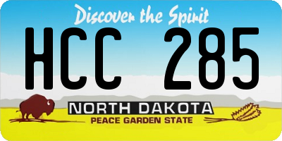 ND license plate HCC285