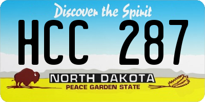 ND license plate HCC287