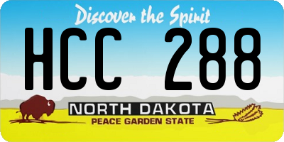 ND license plate HCC288