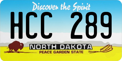 ND license plate HCC289