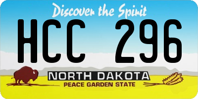 ND license plate HCC296