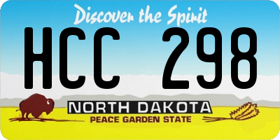 ND license plate HCC298