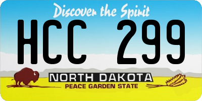 ND license plate HCC299