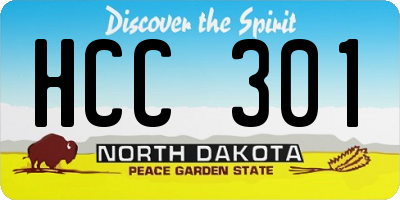 ND license plate HCC301