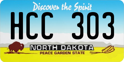 ND license plate HCC303