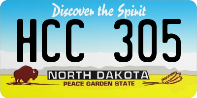 ND license plate HCC305