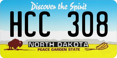 ND license plate HCC308
