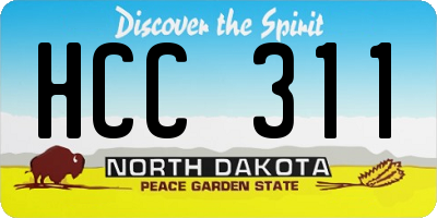 ND license plate HCC311