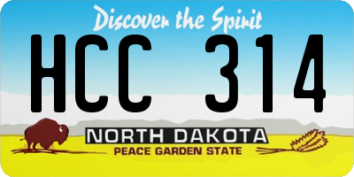 ND license plate HCC314