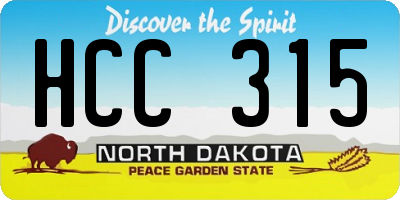 ND license plate HCC315