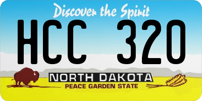 ND license plate HCC320